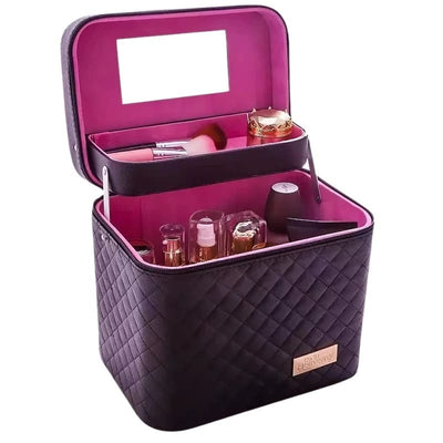 Vanity case maquillage avec compartiment noir